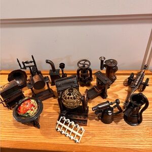 14 Vintage Die Cast Miniatures Pencil Sharpeners - Dollhouse Size Lot Collection